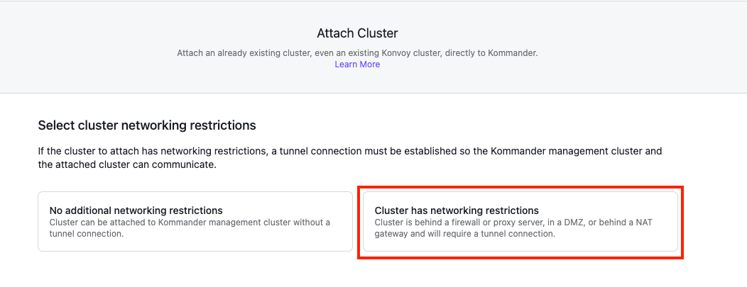 Add Cluster Networking Options