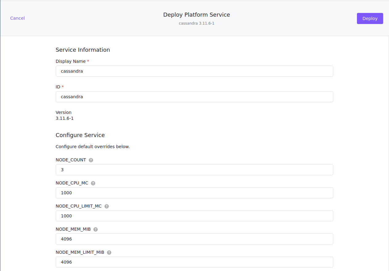 Cassandra Service Install Configuration