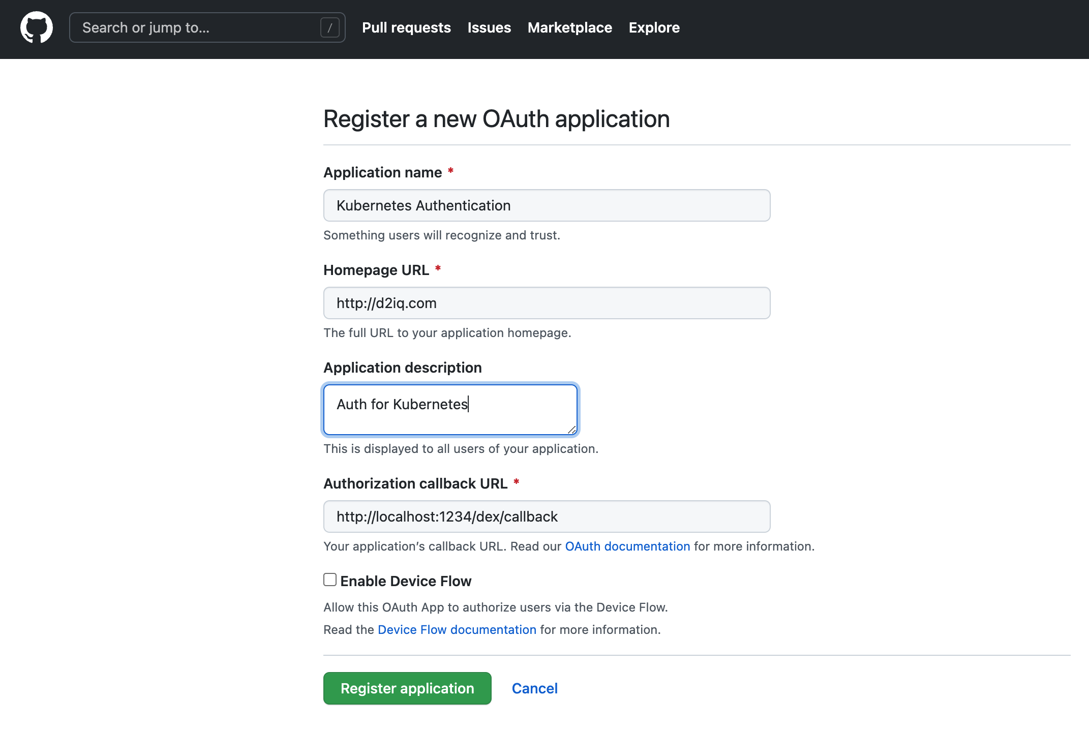 Setting up the GitHub OAuth App