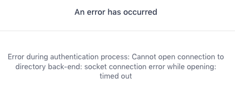 Cannot connect to the directory