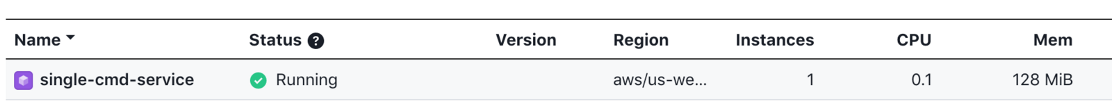 Check the running service in the DC/OS console