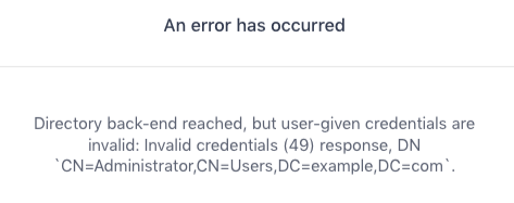 LDAP authentication error