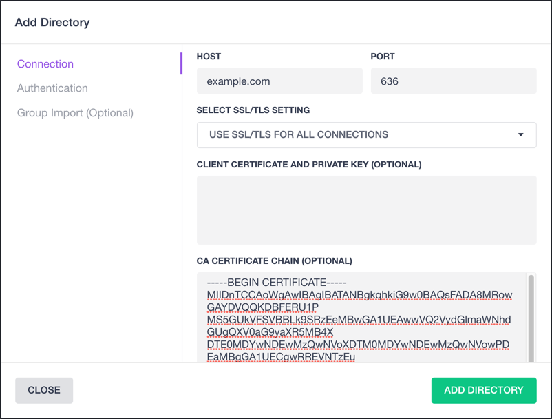 Add Directory dialog