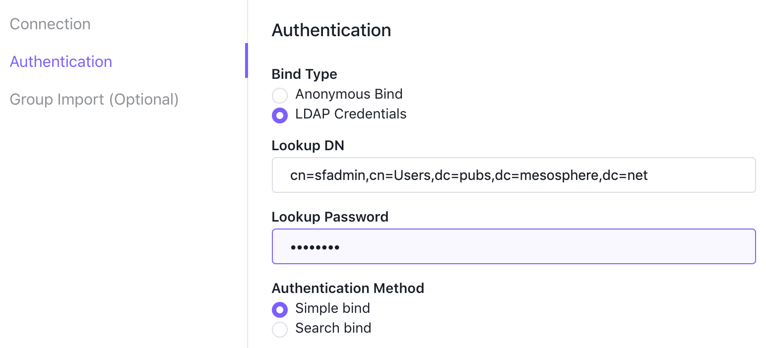 Modify authentication information