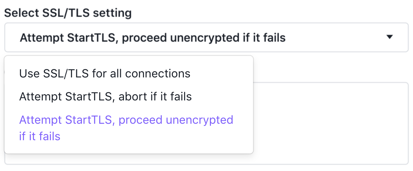 SSL/TLS setting option