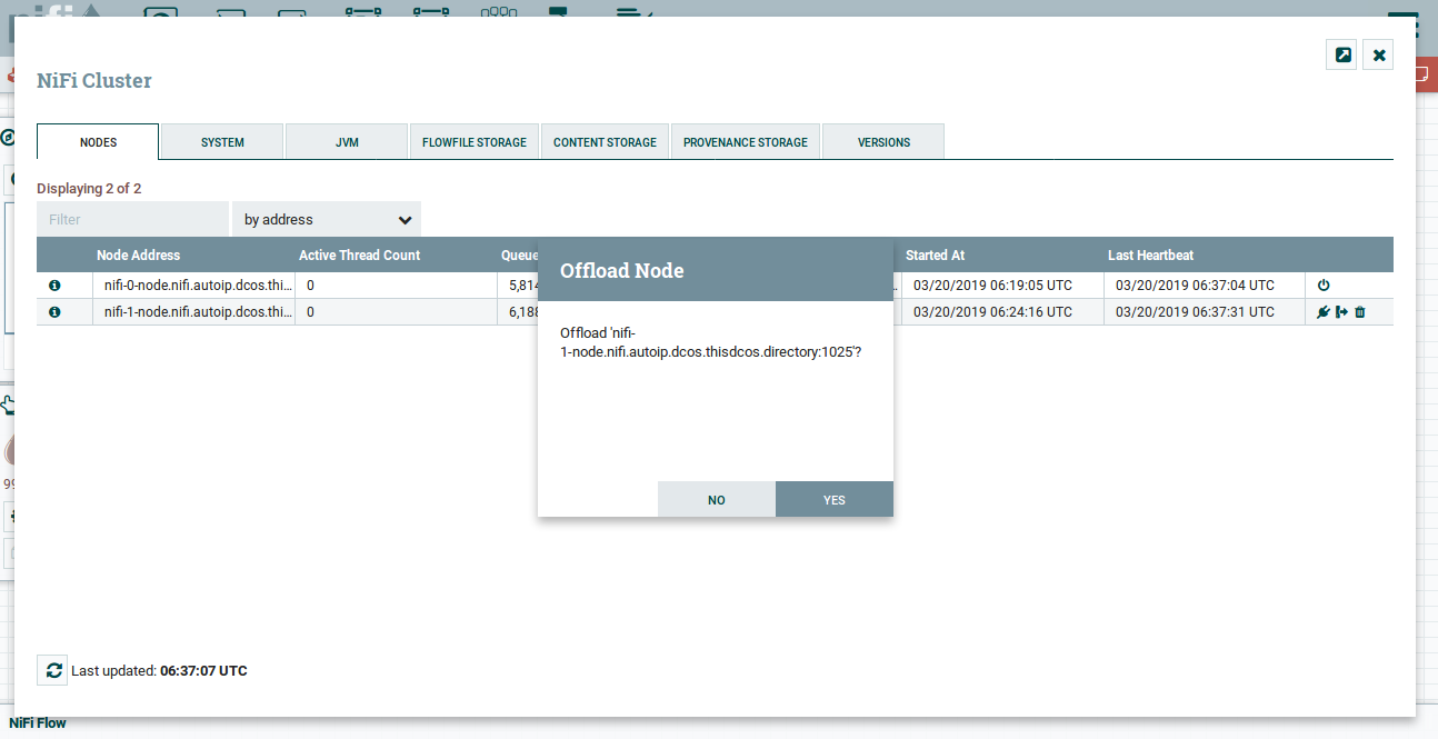 Offload node confirmation